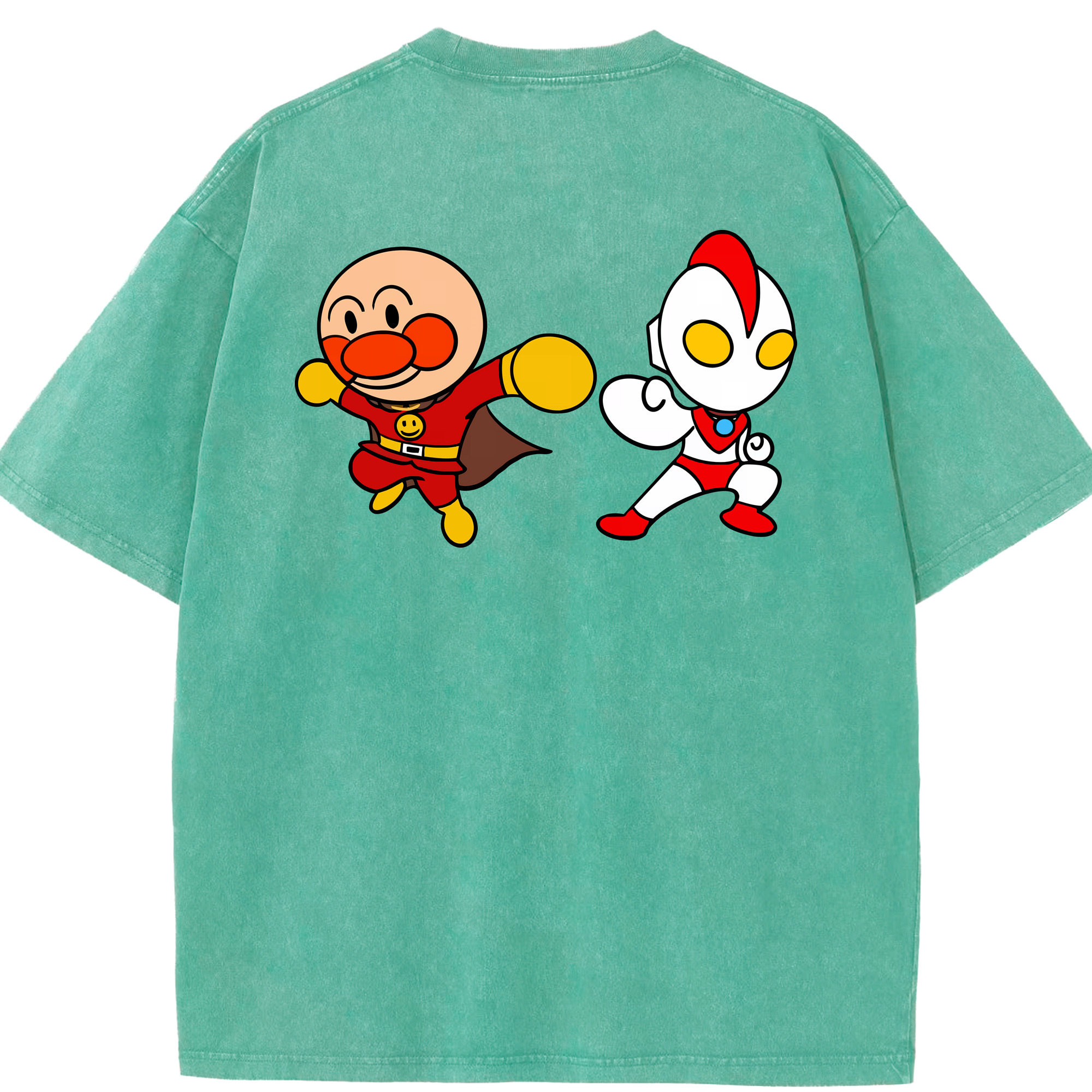 （画像用） アンパンマン Anpanman 綿100% ヴィンテージ風 半袖Tシャツ（背面プリント）